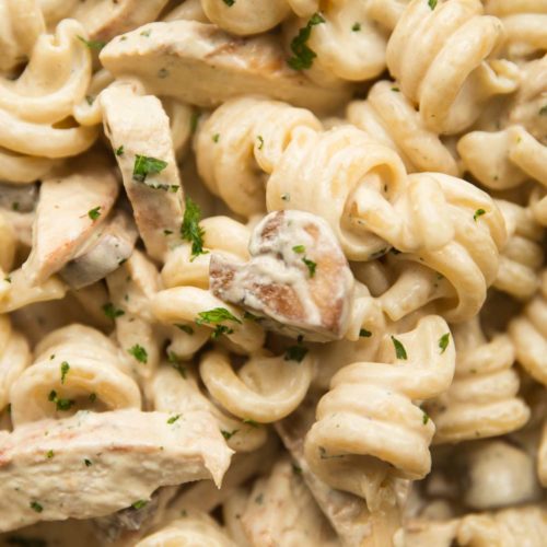 CREAMY CHICKEN AND MUSHROOM PASTA