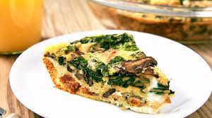 Crustless Bacon, Spinach, and Mushroom Quiche