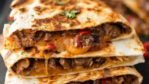 Steak Fajita Quesadillas on the Blackstone