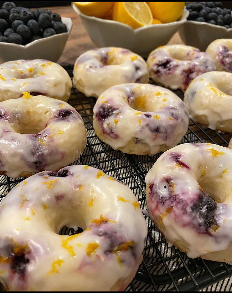 Keto Lemon Blueberry Donuts