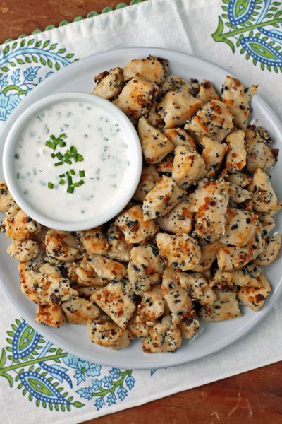 Low Carb Chicken Bites with Cream Cheese Yogurt Dip