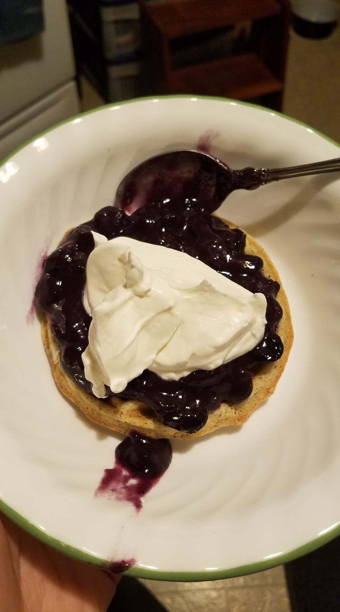Wonder bread with blueberry sauce