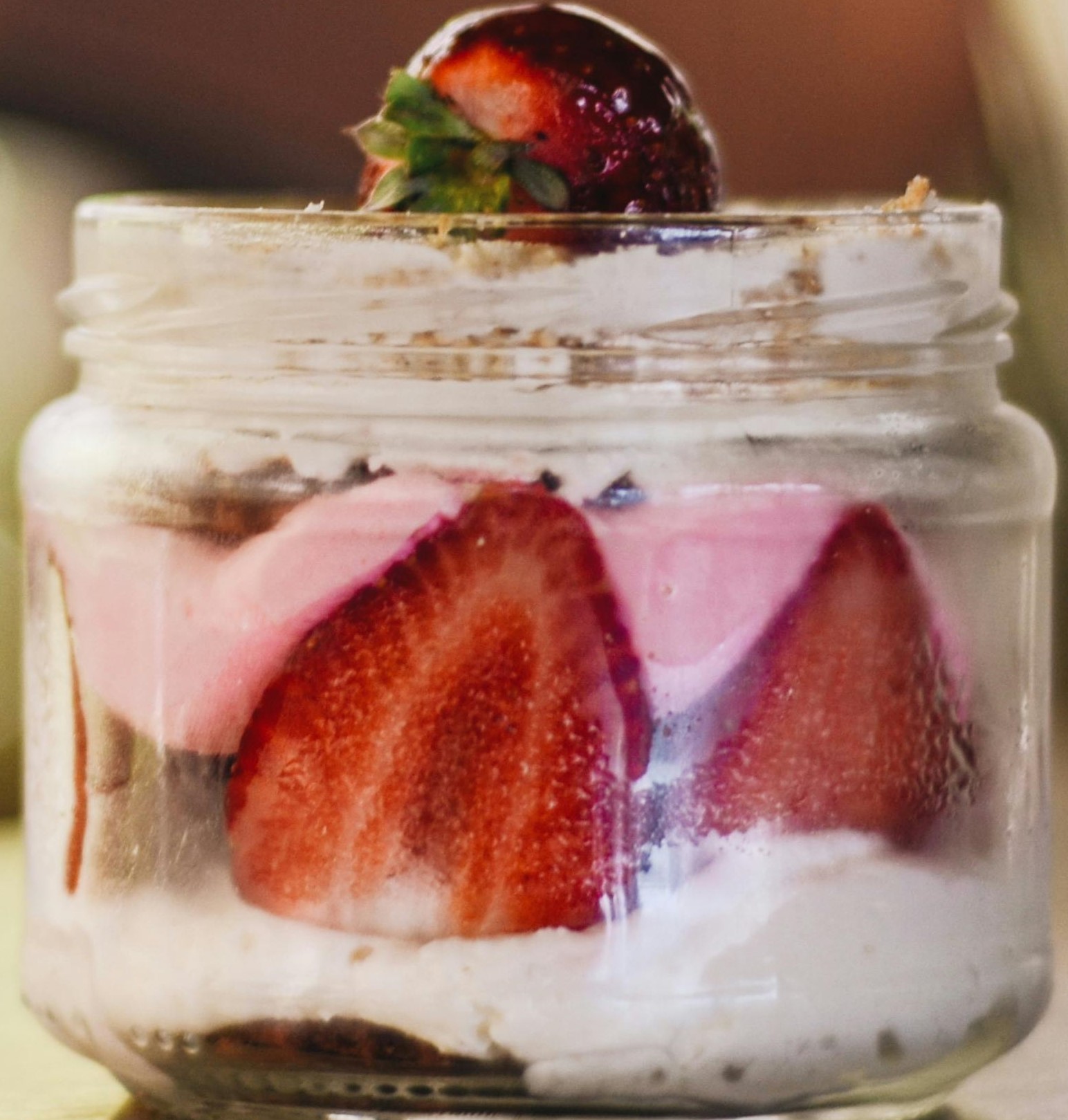 Strawberry Cheesecake in a Jar