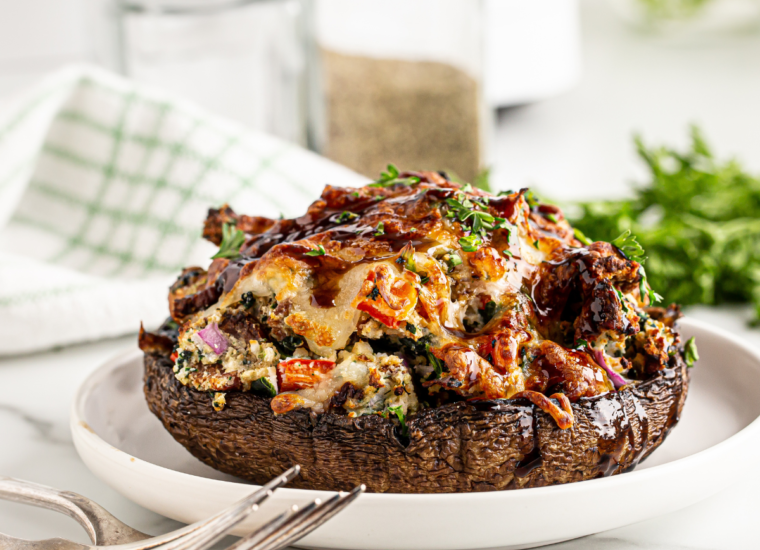 air fryer stuffed portobello mushrooms