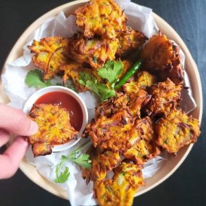 Air Fryer Onion Fritters/ Pakoda