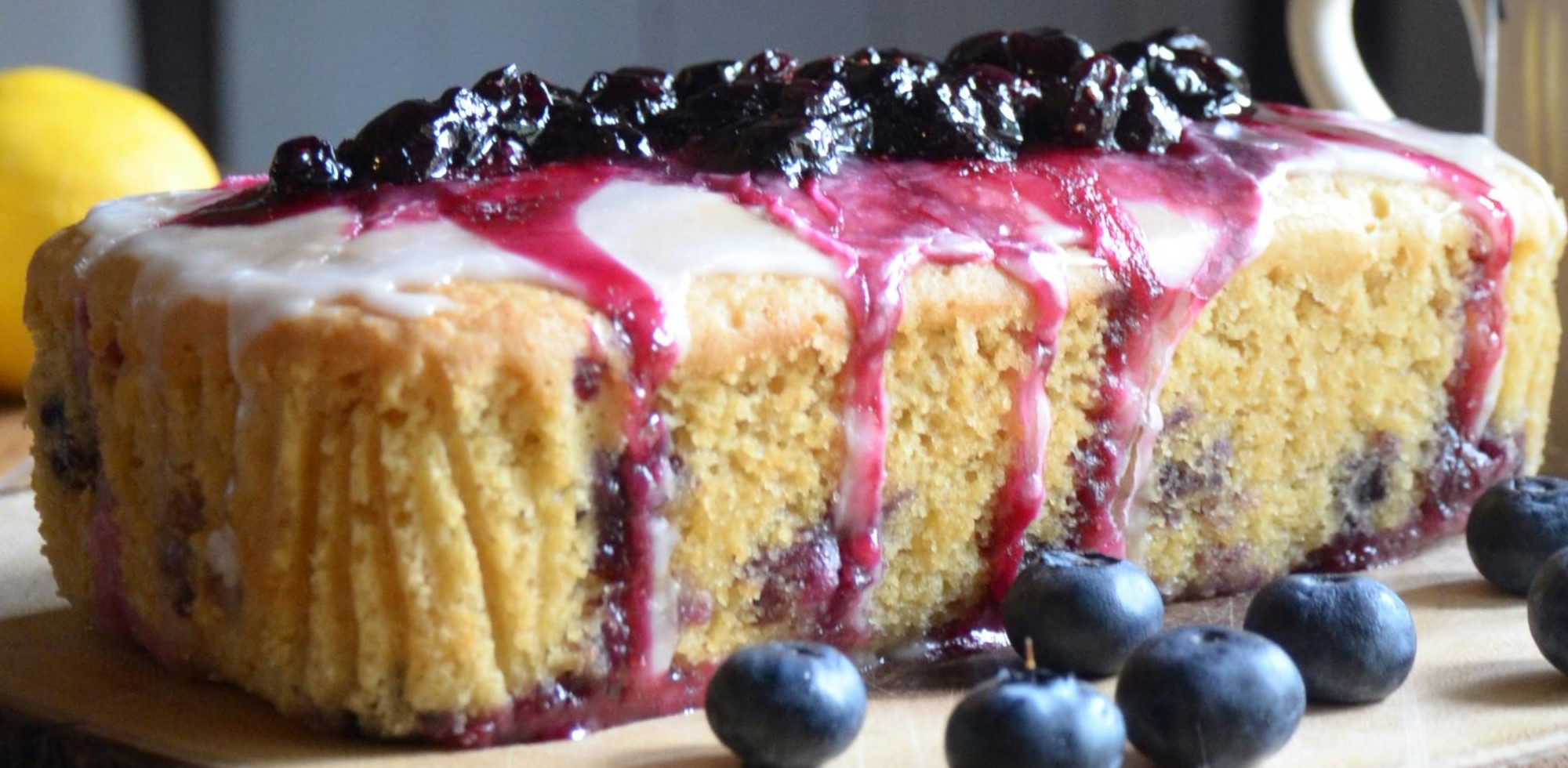 Air fryer Lemon Blueberry Cake