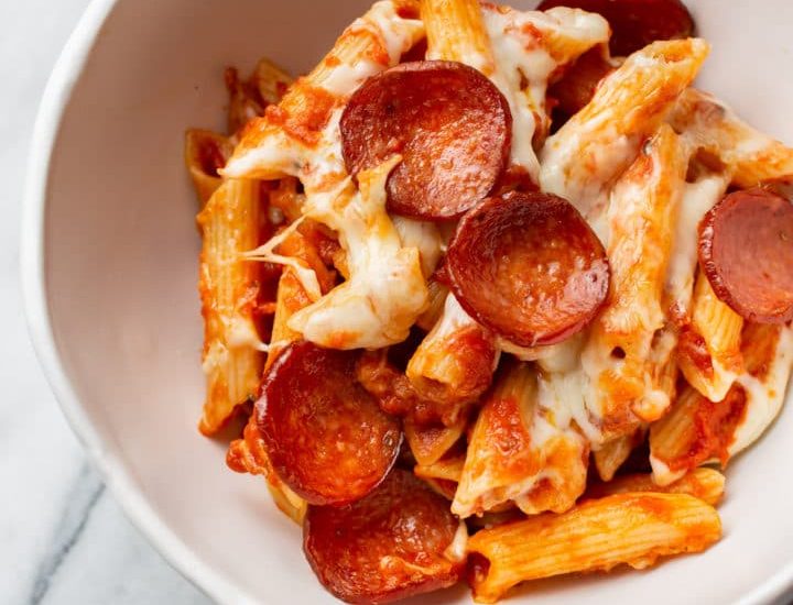 Air fryer Pepperoni Pizza Pasta Bake