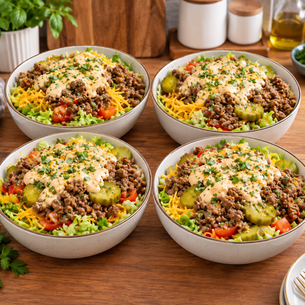 Big Mac Cheeseburger Protein Bowl