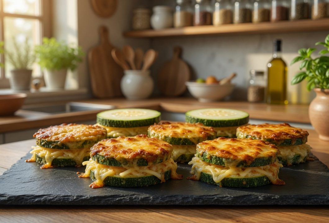 High Protein Cheesy Zucchini Skillet Bites