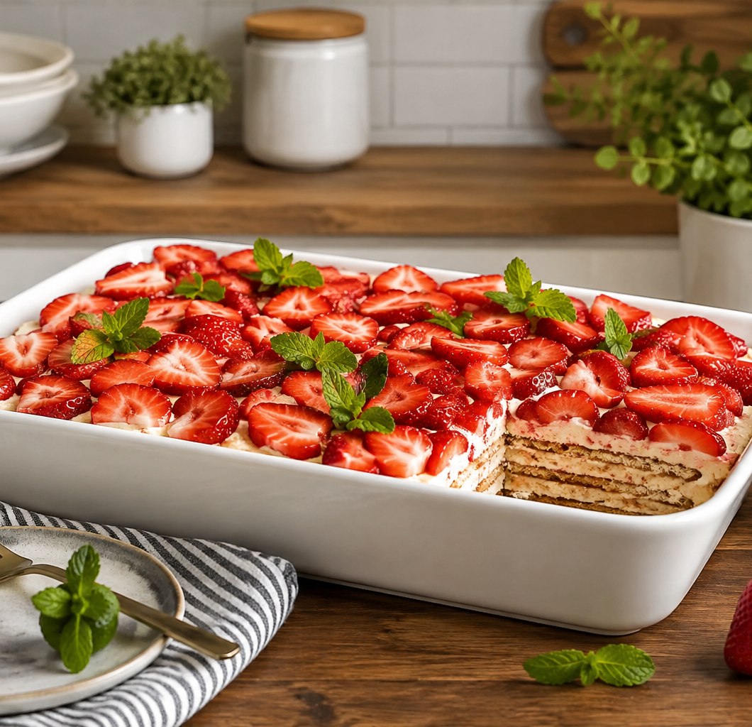 High Protein No Bake Healthy Strawberry Cheesecake Box Dessert