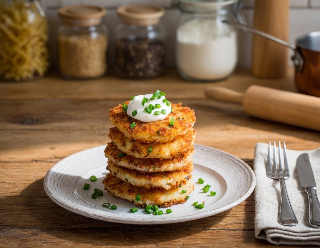 Cheesy Mashed Potato Pancakes