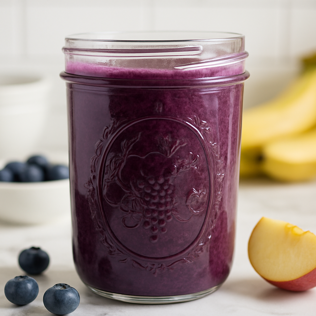 Healthy Purple Cabbage and Blueberry Juice