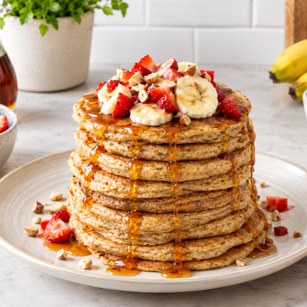 Oatmeal Cottage Cheese Pancakes