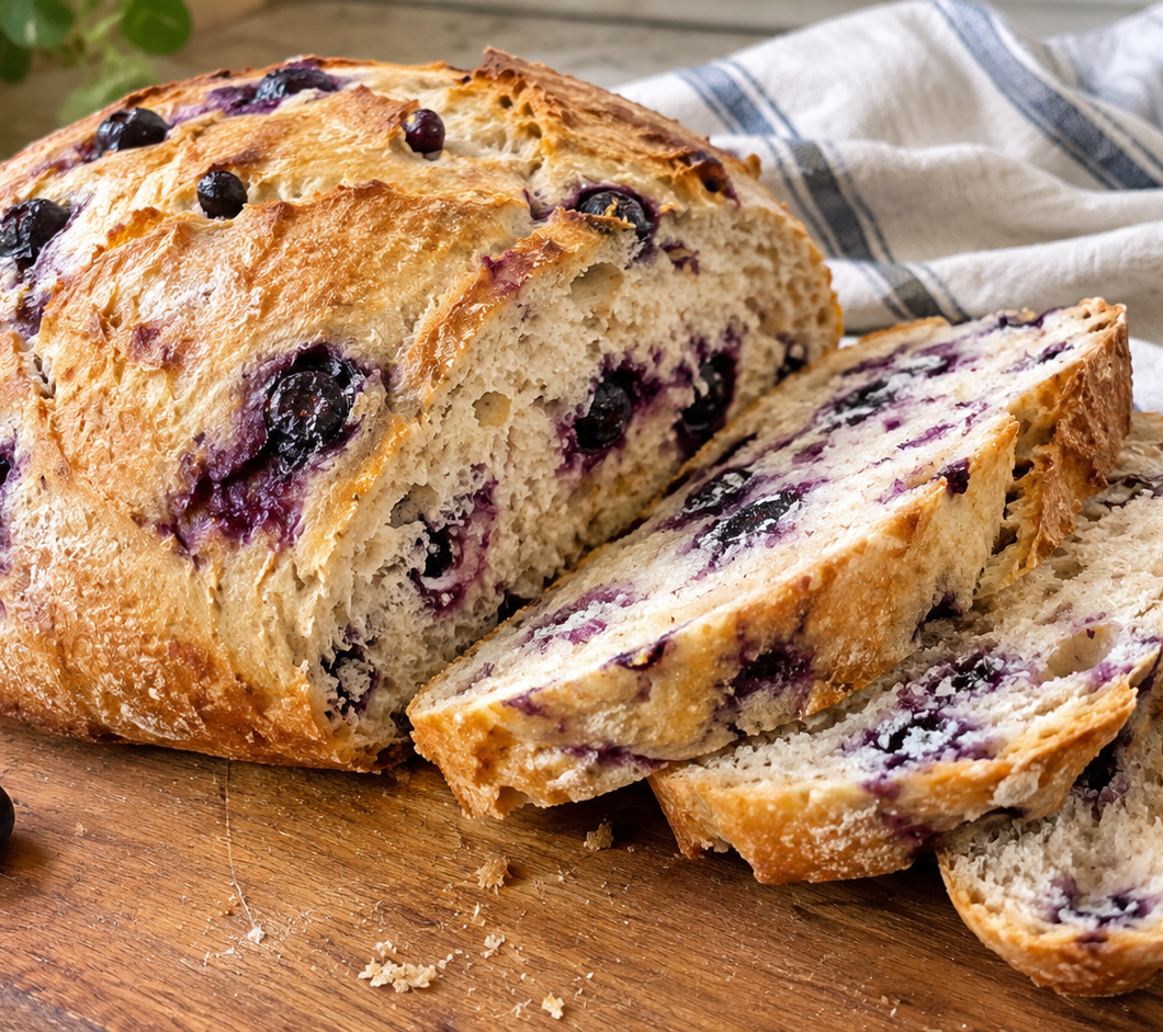 Blueberry Lemon Cream Cheese Sourdough Bread