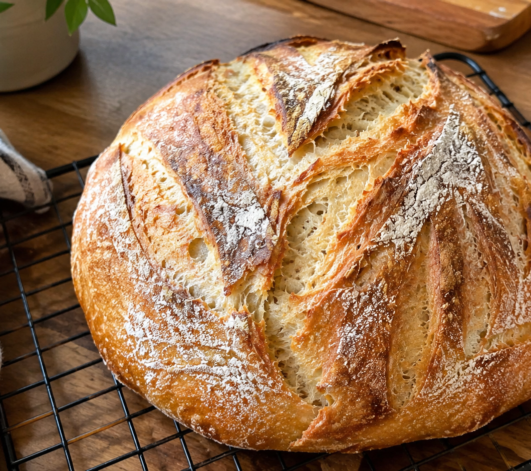 Easy No-Knead Sourdough Discard Bread